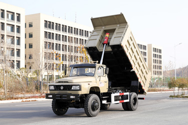 玉柴240馬力東風(fēng)4×4尖頭自卸_四驅(qū)前7噸后13噸專用車翻斗_長頭液壓舉升工程車